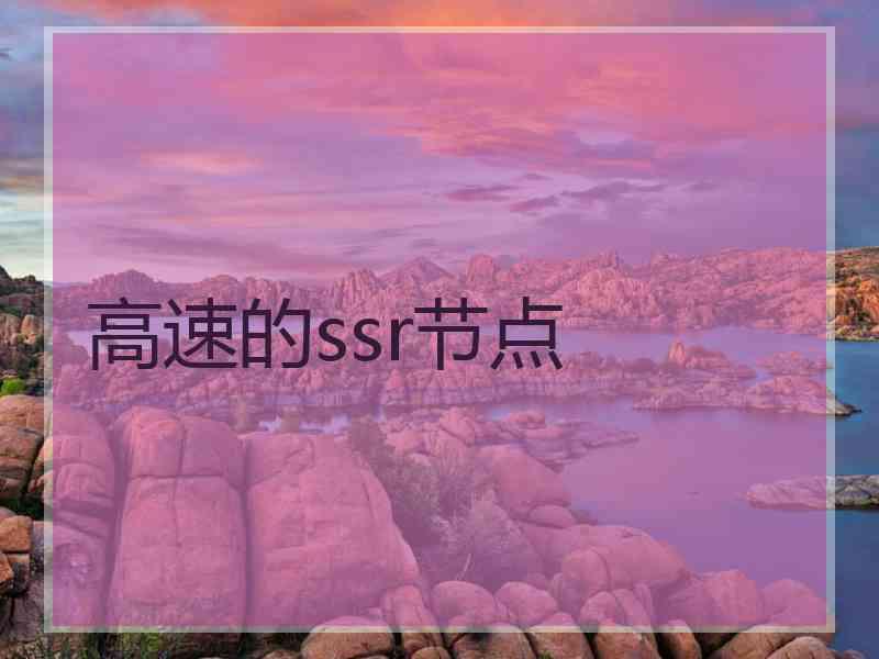 高速的ssr节点