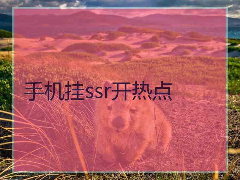 手机挂ssr开热点