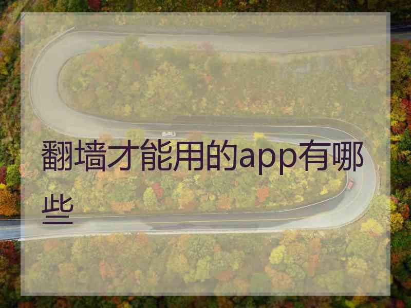 翻墙才能用的app有哪些