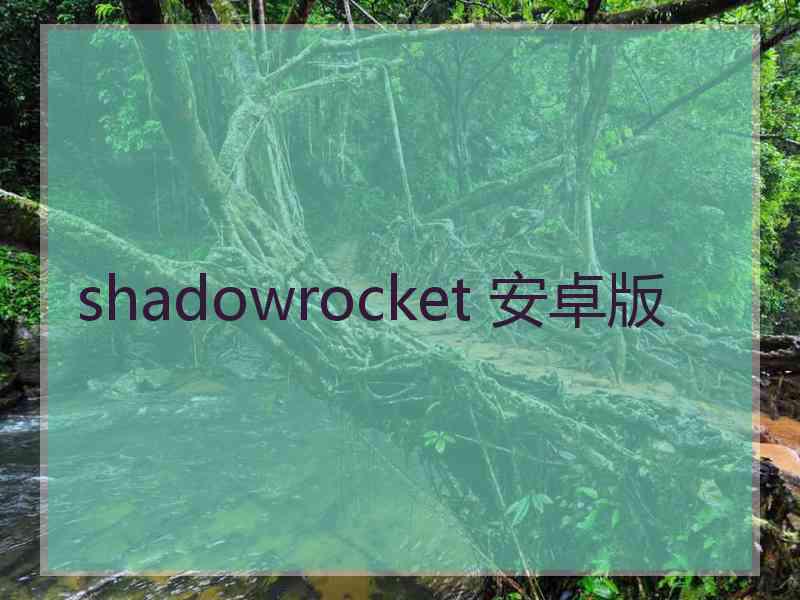 shadowrocket 安卓版