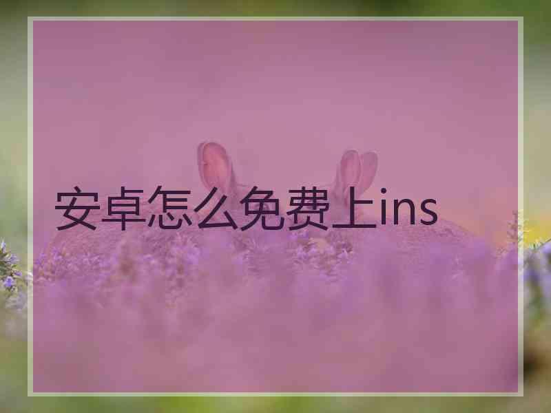 安卓怎么免费上ins