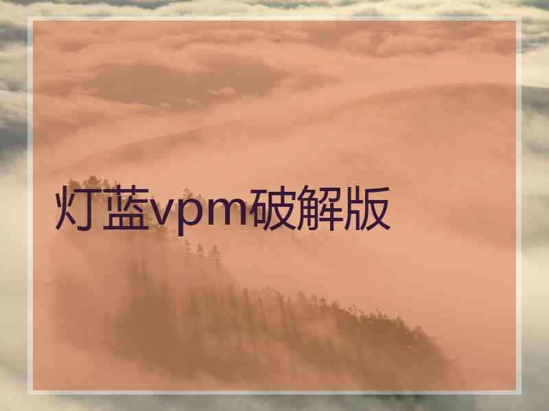 灯蓝vpm破解版